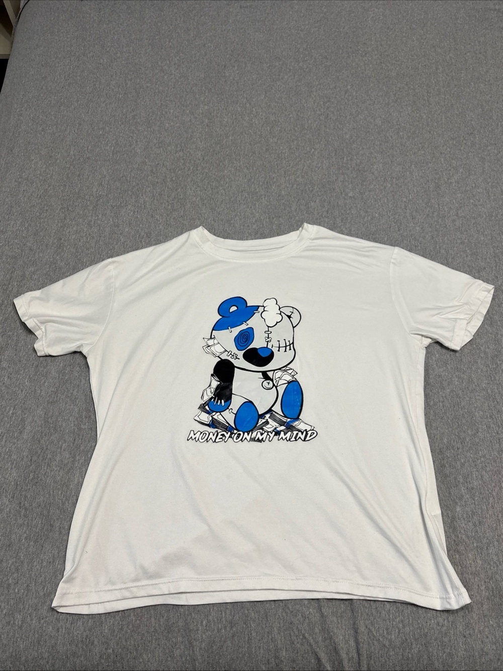 Money On My Mind Graphic Tee - White/Blue